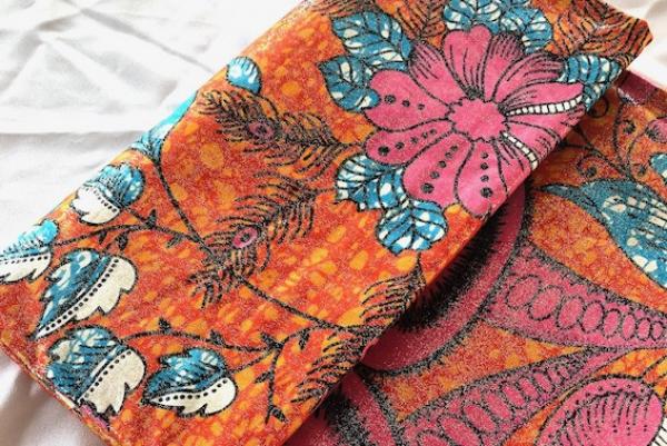 ORANGE FLOWER GARDEN  Osikani Stoff